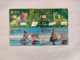 China, Jimmy Liao Painting,(4pcs) - Credit Cards (Exp. Date Min. 10 Years)