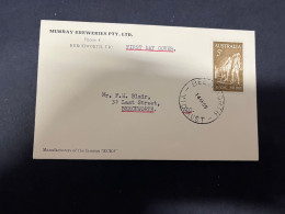 14-5-2024 (5 Z 9) Australia FDC - 1965 - ANZAC 5d Stamp (Murray Breweries Pty Ltd Cover In Beechworth VIC) - Primo Giorno D'emissione (FDC)