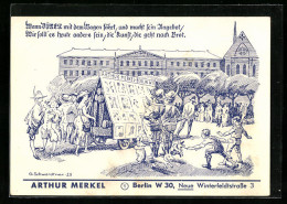 AK Berlin-Schöneberg, Werbekarte, Arthur Merkel Sammlergraphiken, Neue Winterfeldtstrasse 3  - Schoeneberg