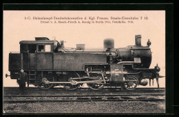 AK Berlin, Masch. -Fabrik A. Borsig, 1-c. Heissdampf-Tenderlokomotive D. Kgl. Preuss. Staats-Eisenbahnt T 12, Erb. 1911  - Trains