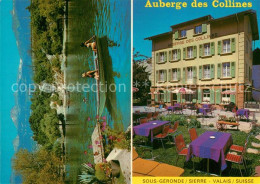 13340099 Sous Geronde Sierre Siders VS Auberge Des Collines Bootssteg Alpenblick - Andere & Zonder Classificatie