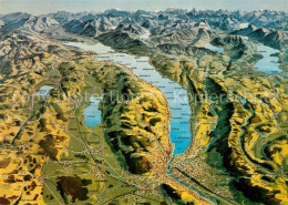 13338849 Zuerich ZH Zuerichsee Und Umgebung Alpenpanorama Aus Der Vogelperspekti - Andere & Zonder Classificatie