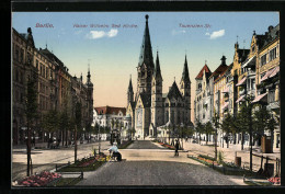 AK Berlin-Charlottenburg, Tauentzienstrasse, Blick Zur Kaiser Wilhelm Gedächtniskirche  - Charlottenburg