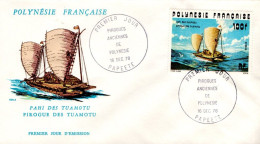 POLYNESIE FDC 1976 PIROGUES DES TUAMOTU - FDC