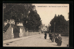 CPA Bonnétable, Rue Nationale Et Entrée Du Château  - Autres & Non Classés