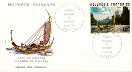 POLYNESIE FDC 1976 PIROGUES DE RAIATEA - FDC