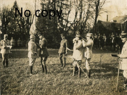 PHOTO FRANCAISE - OFFICIERS AU QG DE LA 5e ARMEE A JONCHERY SUR VESLE PRES DE TINQUEUX - REIMS MARNE GUERRE 1914 1918 - Guerra, Militari