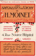 Carte - H. MOINET à Vichy (03) Confiserie - Pas Carte Postale - Pas Carte Postale - - Vichy