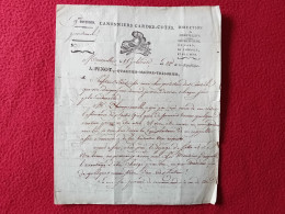 LETTRE DE PENOT QUARTIER MAITRE 9 DIVISION CANONNIERS GARDES COTES DE MONTPELLIER A D AIGALLIER MAJOR A NIMES 1804 - Historical Documents