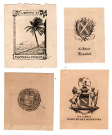 Lot De 4 EX LIBRIS - Années 1880 / 1900 - - Ex Libris