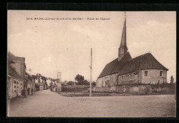 CPA Marolles-les-St-Calais, Place De L`Eglise  - Saint Calais