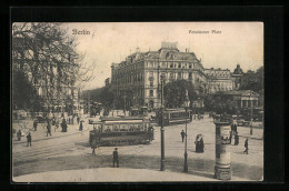 AK Berlin-Tiergarten, Potsdamer Platz Mit Litfasssäule Und Strassenbahn  - Tiergarten