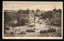 AK Berlin-Tiergarten, Potsdamer Platz Mit Geschäften Und Strassenbahn  - Tiergarten