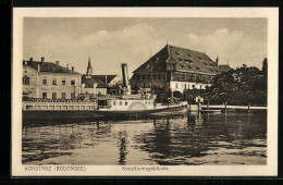 AK Konstanz /Bodensee, Konziliumsgebäude Mit Dampfer  - Konstanz