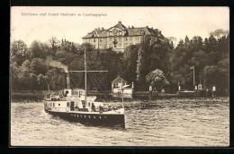 AK Mainau, Schloss Mit Landungsplatz Und Dampfer  - Andere & Zonder Classificatie