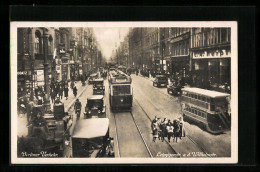 AK Berlin, Leipzigerstrasse An Der Wilhelmstrasse Mit Geschäften Und Strassenbahn  - Mitte