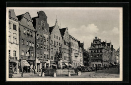 AK Augsburg, Moritzplatz Mit Geschäften  - Augsburg