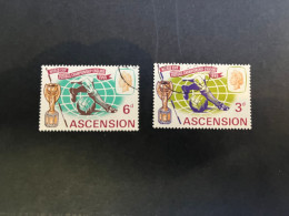 14-5-2024 (stamp) Used / Obliterer -  World Cup Football 1966 - Ascension Islands (2 Values) - 1966 – England