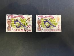 14-5-2024 (stamp) Used / Obliterer -  World Cup Football 1966 - Bermuda (2 Values) - 1966 – Inglaterra