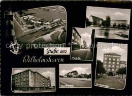 72811531 Wilhelmshaven Hafen Fliegeraufnahme Goekerstrasse Marktstrasse Hauptbah - Wilhelmshaven