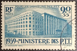 Poste France Yv N°424 P.T.T. 90c.+35c Bleu-vert. Cachet Discret. Très Bon Centrage... - Used Stamps