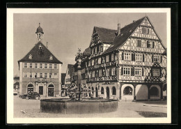 AK Schorndorf, Marktplatz Mit Rathaus, Palmscher Apotheke Und Marktbrunnen  - Schorndorf