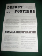 PROPAGANDE 1968 : DEBOUT POSTIERS , JOURNAL DES SYNDICALISTES PROLETAIRIENS  CGT DES PTT : LE N ° 2 - Politique