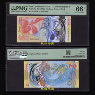ECCB/East Caribbean States 2 Dollars, (2023), Polymer, Commemorative, AA Prefix, PMG66 - East Carribeans