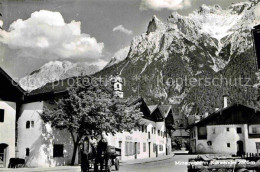 72807500 Mittenwald Bayern Ortsmotiv Mit Kirche Pferdefuhrwerk Karwendelgebirge  - Mittenwald