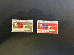 14-5-2024 (stamp) Obliterer / Used - Telecommunication Union 1965 - New Hebtrides (2 Values) - Vanuatu (1980-...)