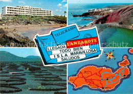 72807490 Lanzarote Kanarische Inseln Vulkaninsel Kueste Strand Hotel Landkarte  - Other & Unclassified