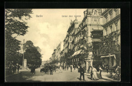 AK Berlin, Strasse Unter Den Linden Mit Hotel Und Foto-Geschäft  - Mitte