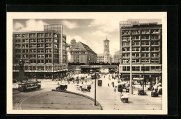 AK Berlin, Alexanderplatz Mit Geschäften, Berolina Und Strassenbahn  - Mitte