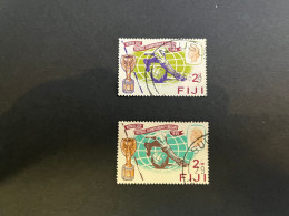 14-5-2024 (stamp) Used / Obiterer -  World Cup Football 1966 - Fiji Island (2 Values) - 1966 – Engeland