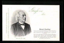 AK Ernst Curtius, Professor D. Klassischen Philologie  - Historical Famous People