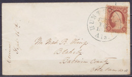 Etats-Unis USA - Env. Affr. 3c Benjamin Franklin Càd "HUNSTVILLE /SEPT 16 186?/ Ala." Pour BLAKELY Alabama - Cartas & Documentos