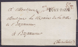 L. Datée 17 Octobre 1820 De VINCENNES Pour BAPAUME - Griffes "PORT-PAYE", "5?/ VINCENNES" & "?/R.F." (au Dos: Càd Bonnet - 1801-1848: Voorlopers XIX