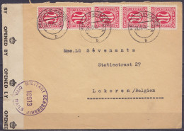 Allemagne - Occupation Zone Britannique - Env. Affr. Bande 5x 15pf Càpt REMSCHEID-HASTEN /21.10.1946 Pour LOKEREN Belgiq - Cartas & Documentos