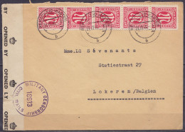 Allemagne - Occupation Zone Britannique - Env. Affr. Bande 5x 15pf Càpt REMSCHEID-HASTEN /21.10.1946 Pour LOKEREN Belgiq - Briefe U. Dokumente