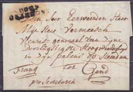 L. Non-datée De Schendelbeke Pour GAND - Griffe "P92P/GRAMMONT" - Man. "franq" & "pro "Secretaris" - 1794-1814 (Période Française)