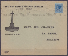 Monaco - L. Entête "THE WAR GRAVES WREATH COMPANY" Préadressée Pour LA PANNE Belgique Affr. Monaco 1f50 Flam. MONTE CARL - Storia Postale