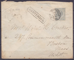 Pays-Bas - Env. Affr. 12½c Càd AMSTERDAM-EMMERIK /14 JUIL 1888 Pour BOSTON Massachusett USA - Griffe [AMSTERDAM] (au Dos - Storia Postale