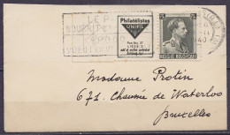 Petite Env. (format Carte De Visite) Affr. PU120 Flam. BRUXELLES (Q.L.) /28 II 1940 Pour E/V - Brieven En Documenten