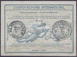 Coupon-réponse International De ALVERINGHEM /31 X 1914 - Début De Guerre Et Territoire Non-envahi Pour Bureau Postal Mil - Not Occupied Zone