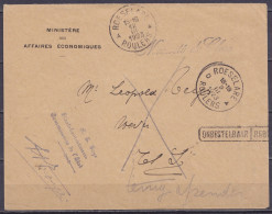 Env. "Ministère Des Affaires Economiques" En Franchise Càd ROESELAERE /9 III 1923/ ROULERS Pour E/V - Retour, Griffe [ON - Covers & Documents