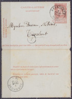 EP Carte-lettre 10c Rouge-brun (type N°57) Càd ARENDONCK /1 FEVR 1898 Pour TURNHOUT (au Dos: Càd Arrivée TURNHOUT) - Cartas-Letras