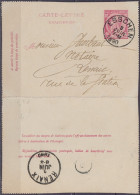 EP Carte-lettre 10c Rose (type N°46) Càd ESSCHEN /3 JUIN 1890 Pour RENAIX (au Dos: Càd Arrivée RENAIX) - Kartenbriefe