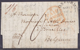 Angleterre - L. Càd OXFORD /NOV 13 1842 Pour BRUXELLES - Cachet "PAID /16 NOV/1842" & Man "paid" - Port "10" (au Dos: Cà - 1830-1849 (Belgio Indipendente)