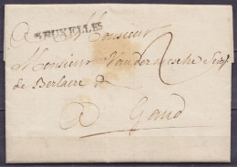 L. Datée 15 Mai 1768 De BRUXELLES Pour GAND - Griffe "BRUXELLES" - Port "2" - 1714-1794 (Oostenrijkse Nederlanden)