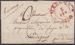 L. Datée 4 Février 1836 De BARVAUX Càd MARCHE /5 FEV. 1836 Pour BOUVIGNES Près De Dinant - Distribution Manuscrite "barv - 1830-1849 (Independent Belgium)